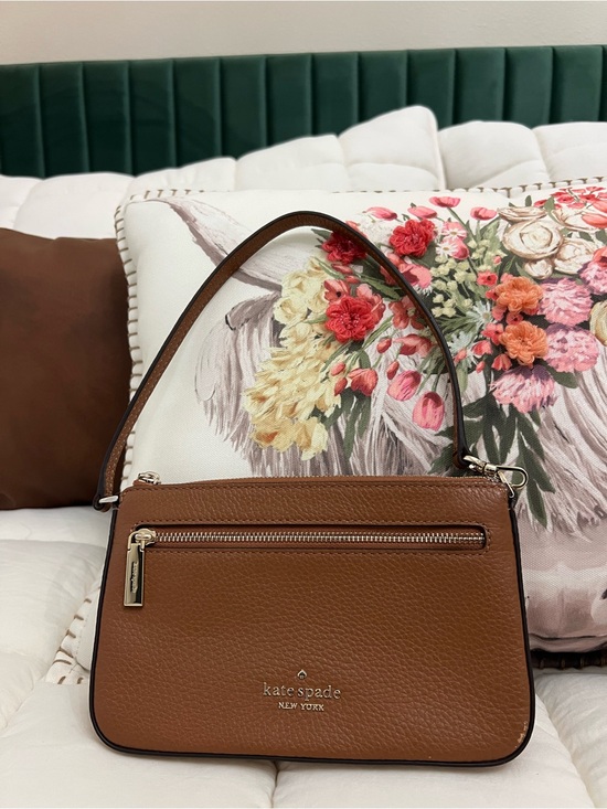 kate spade Handbags - Kate Spade Leila Convertible Wristlet Pebbled Leather Gingerbread Brown Gold HW